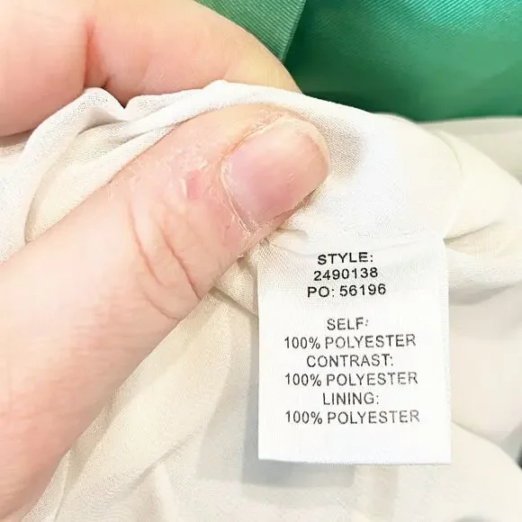 Current Air Anthropologie Sleeveless Button Up Shirt Dress Green White Small - Picture 5 of 5